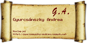 Gyurcsánszky Andrea névjegykártya