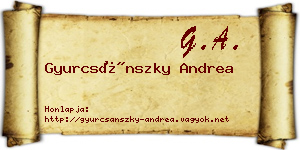 Gyurcsánszky Andrea névjegykártya